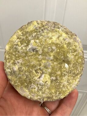 Yellow Rock with Crystals Sulfur Smell 3.5” Across